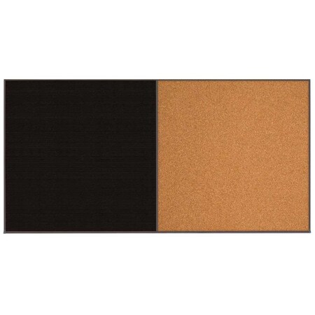 United Visual Products Enclosed Corkboard, 1 Door, 18"x24", 4" Fra UV3414-WHITE-BLACK